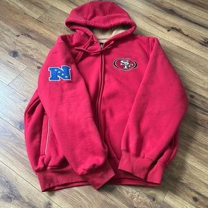 San Francisco 49ers zip up hoodie size large